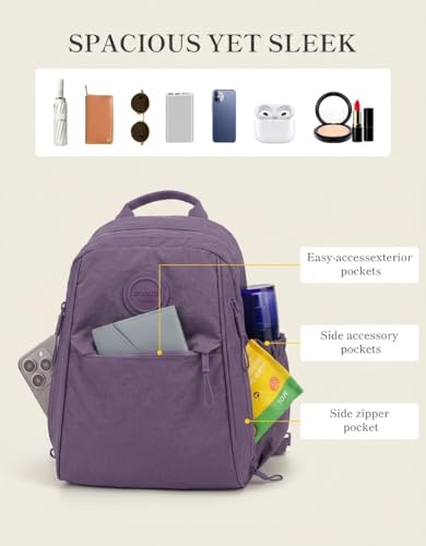 Mini Backpack for Women Nylon Small Backpack Purse Crossbody Sling Bag Convertible Backpack Casual Shopping Daypack (Purple) - color: Purple