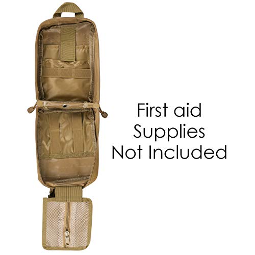 First Aid Pouch 1000D Nylon Tactical Molle Tear Away Medical Pouch Empty Utility Pouch for Outdoor Activities Medical Supplies Camping Hiking Travel,Bag Only - color: Khaki