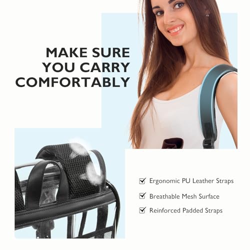 mommore Clear Backpack Heavy Duty Thick PVC Clear Bookbag for School with Pencil Bag Transparent Backpack See-Through Bag - color: Black, style: Clear Backpack Set