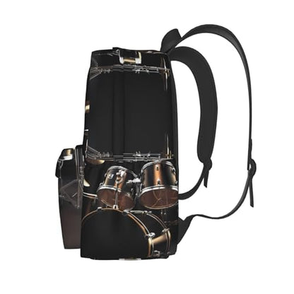 Cool Drum Set Travel Backpack for Men Women 15.6 inch Laptop Backpack Casual Daypack for Weekender - color: Cool Drum Set