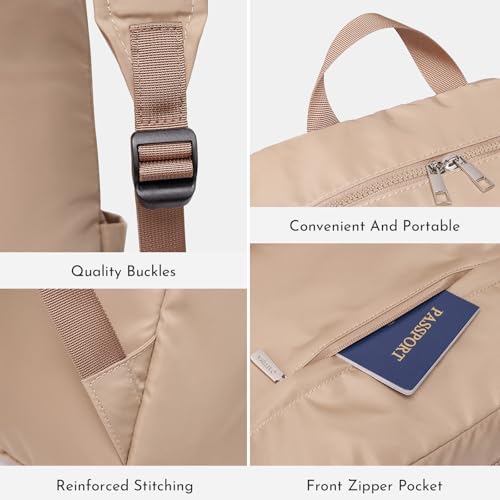 Lightweight Nylon Backpack for Women Men, 15.6 Inch Ladies backpacks Laptop Casual Daypack for Work Travel Dark Blue - color: Dark Blue