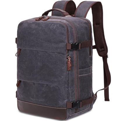 BOVIP Travel Backpack for Men Carry On Backpack Flight Approved Personal Item Backpack, 18.4 inch Laptop Backpack Casual Daypack Weekender Business Hiking Backpack, Black Gray - color: Black Gray, size: 18.4 inch
