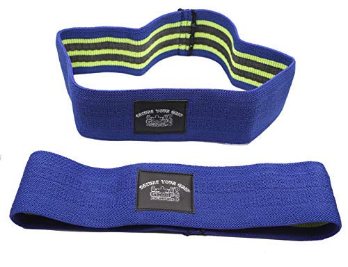 Grip Power Pads Hip Circle Resistance Band Fabric Maximize Each Workout Legs & Butt Soft & Non Slip Design (Blue, Small 14.0" Standard Size)