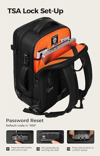 IKYWT 80L Vacuum Seal Travel Backpack with Compression System | Expandable, 5kPa High Power Pump, 17” Laptop Compartment, TSA Lock, Water-Resistant - color: Gray