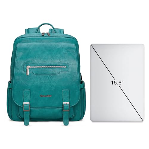 Montana West Laptop Backpack 15.6 Inch Work Backpack Purse for Women Travel Casual Daypack Bookbags with USB Port - color: 15.6-in Turquoise