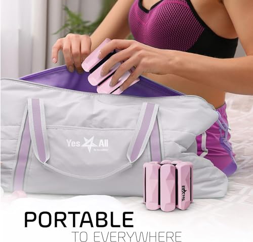Yes4All Adjustable Wrist & Ankle Weights 3.5/5 LB Pair, Leg Weights for Women & Men, Weighted Arm Bands with Removable Sandbags for Fitness, Pilates, Walking, Strength Training - Versatile Colors - color: Pink, style: 1 LB x 2