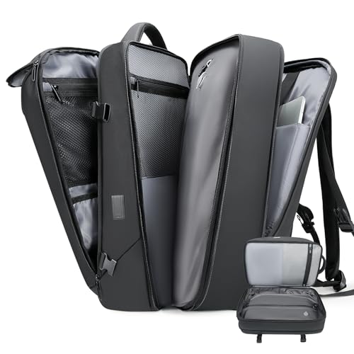 TANGCORLE Vacuum Seal Travel Backpack,Expandable Vacpack Backpack with Vacuum Compression System 50L - color: Black-c50