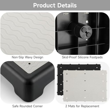 Sturdy Half Step Stool for Seniors, Non-Slip Mobility Riser for Bed, Car & Stairs, 440Lb Load, Portable Step Platform