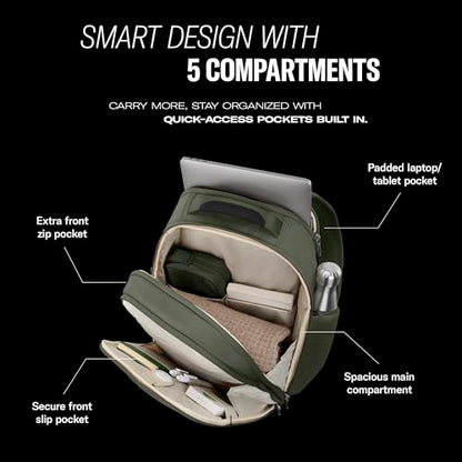 Samsonite Paralux Everyday Backpack - Laptop & Tablet Backpack with 5 Compartments, Removable TecKit™ Pouch, Microsuede Trim, Water Bottle Pockets - Work, Commute & Travel Bag - Stone Grey - color: Stone Grey