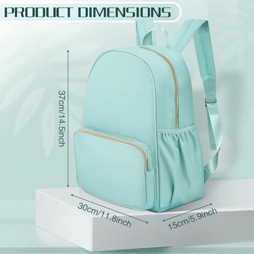 1 Piece Nylon Backpack Kids School Backpack for Toddler Girls Boys Plain Waterproof Preppy Bookbags Travel for Student (Green) - color: Green