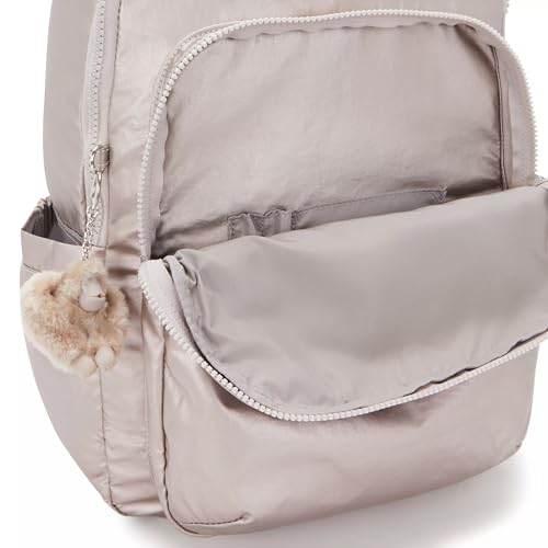 Kipling Women's Seoul 15" Laptop Backpack, Durable, Roomy with Padded Shoulder Straps, Built-In Protective Sleeve - color: Metallic Glow, size: 12.75''L x 17.25''H x 8''D