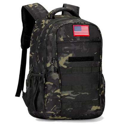 4land Camo Backpack for Boys,Army Boys Backpacks for Elementary Middle School Military,Camouflage Bookbag 40L - color: A-black Camo