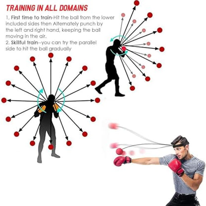 Boxing Reflex Ball, Boxing Training Ball Reflex, Boxing Ball with Headband -Hand-Eye Coordination for Men,Indoor Training Boxing Supplies Headband for Parks, Gym, Living Room, Bedroom, Courtyard
