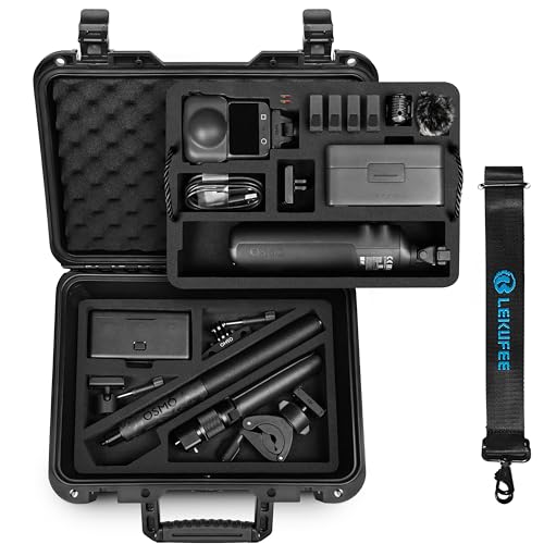 Lekufee Travel Waterproof Hard Case for DJI Osmo 360, Adventure Combo, Battery (7pcs), DJI Mic 3/2/Mic Mini, and More Accessories (Case Only)