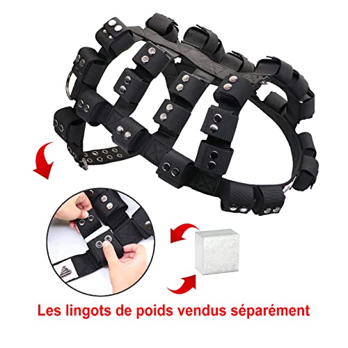 Dog Harness for Small Medium Large Dogs No Pull, Dog Weighted Vest, Tactical Dog Harness for Pit Bulls with Pockets (Adjustable Weight) - Weight Loss, Exercise, Walking, Muscle - size: Size L/Dog's Waist 29.5"-36.5"