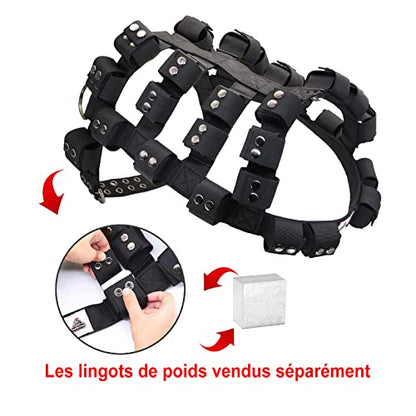 Dog Harness for Small Medium Large Dogs No Pull, Dog Weighted Vest, Tactical Dog Harness for Pit Bulls with Pockets (Adjustable Weight) - Weight Loss, Exercise, Walking, Muscle - size: Size L/Dog's Waist 29.5"-36.5"