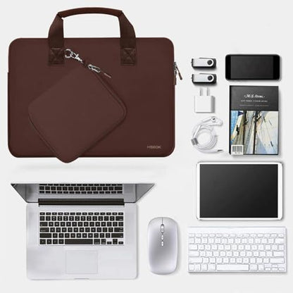 Hseok Laptop Sleeve 14 inch Case with Small Case, Compatible with MacBook Neo 14, MacBook Pro 14 M5/M4/M3/M2/M1, XPS 14 and Most 14 inch Notebooks, Neoprene Computer Handbag,Coffee - color: Coffee, size: 14"