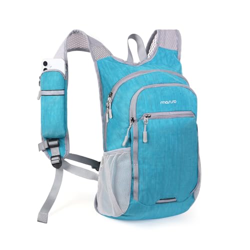 MOSISO 15L Small Hiking Backpack, Foldable Travel Daypack Lightweight Packable Back Pack for Women Men Travel Camping Outdoor, Teal Blue
