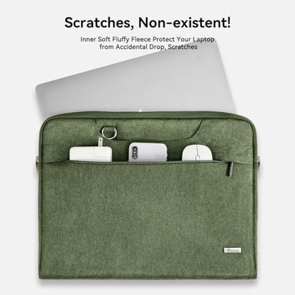 Voova Laptop Bag 17 17.3 Inch Water-resistant Laptop Sleeve Case with Shoulder Straps & Handle, Computer Case Cover Slim Briefcase Compatible with 17-18” Hp Dell Asus Acer, Army Green - color: Army Green, size: 17-17.3 In