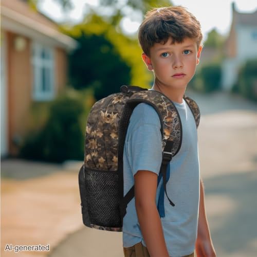 3pcs School Backpack Set With Lunch Box Pencil Case, USA Deer 17 Inch Large Capacity Bookpacks 3 In 1 Set For Boys Girls - color: Usa Deer