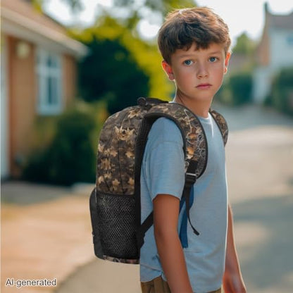 3pcs School Backpack Set With Lunch Box Pencil Case, USA Deer 17 Inch Large Capacity Bookpacks 3 In 1 Set For Boys Girls - color: Usa Deer