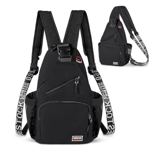 Crossbody Backpack Convertible Sling Bag for Women Men with Adjustable Strap Small Casual Daypack for Hiking Traveling (Large, 13-Inch, Black) - color: Black, size: 12.99-Inch