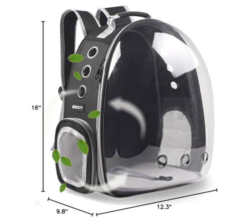 Cat Backpack Carrier, Pet Backpack, Breathable Cat Dog Space Capsule Backpack, Airline-Approved for Small Cats Dogs Birds Bunny Travel Hiking - color: BUBBLE-BK