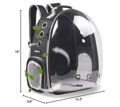 Cat Backpack Carrier, Pet Backpack, Breathable Cat Dog Space Capsule Backpack, Airline-Approved for Small Cats Dogs Birds Bunny Travel Hiking - color: BUBBLE-BK