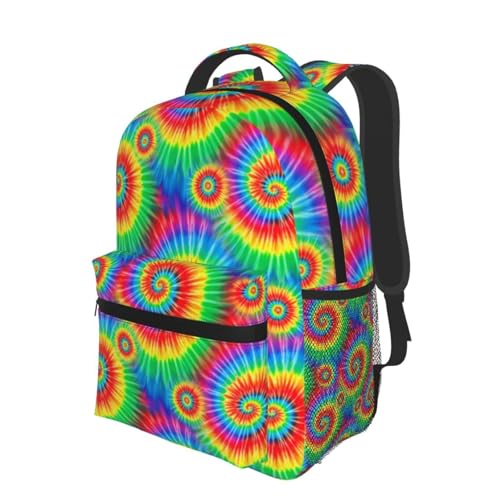 Commuter Laptop Backpack Colorful Rainbow Tie Dye, Lightweight Water Resistant Daypack with Inner Pocket for Work, Office - color: Pattern (11)