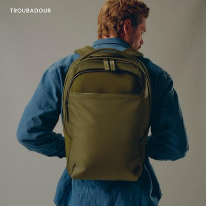 Troubadour Neo Backpack - 22L Lightweight Laptop Backpack - Ergonomic & Water Resistant - Versatile Style for Work and Travel - Bronzed Olive - color: Bronzed Olive