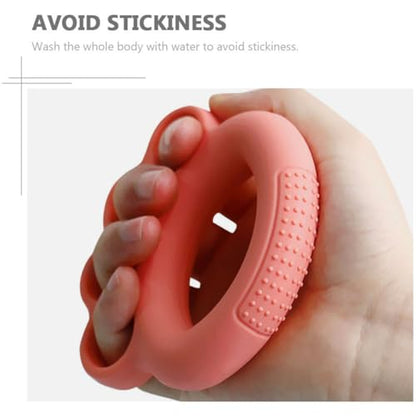 Luxshiny 3pcs Hand Grip Strengthener Rings Set Silicone Massage Surface, Finger Trainers for Hand Rehabilitation and Strength Training, 10lb Pink, 20lb Mint Green, 30lb Orange for Musicians