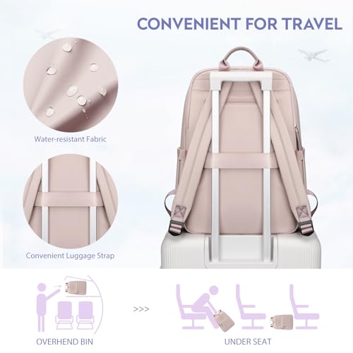 Hiking Travel Backpack for Women Casual Business Weekender Multilayer Laptop Bag,16 Inch,Pink - color: A-pink, size: 16 Inch