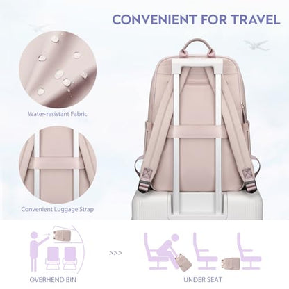 Hiking Travel Backpack for Women Casual Business Weekender Multilayer Laptop Bag,16 Inch,Pink - color: A-pink, size: 16 Inch