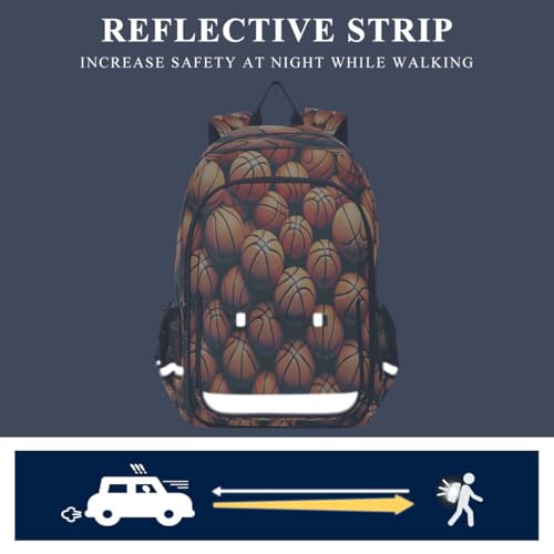 ALAZA Lovely Basketball Ball Backpack College Middle High School Bag Laptop Bag Casual Dayback Travel Business 17 inch