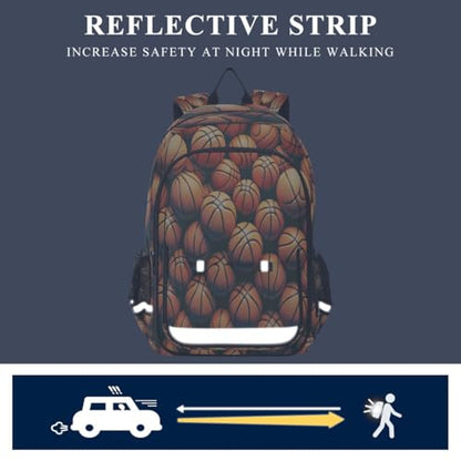 ALAZA Lovely Basketball Ball Backpack College Middle High School Bag Laptop Bag Casual Dayback Travel Business 17 inch