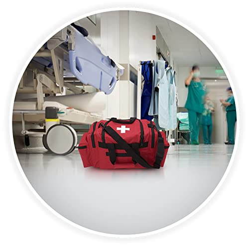 ASA TECHMED First Aid Responder EMS Emergency Medical Trauma Bag Deluxe, Red - color: Red