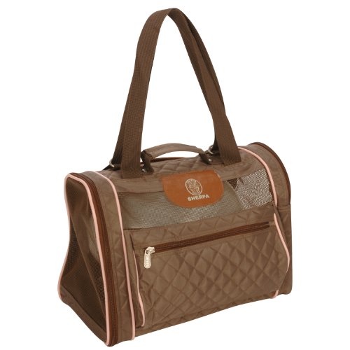 Sherpa Backpack Dog Cat Pet Carrier Medium, Brown and Pink 10238