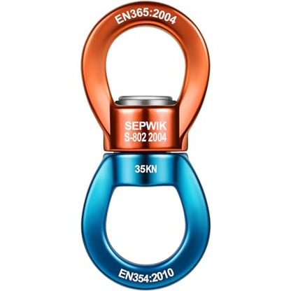 Swing Swivel, 35KN Swing Spinner, 360° Safety Rotational Device Hanging Accessory for Hanging Hammock, Web Tree Swing, Aerial Dance, Children's Swing - color: Orange Blue