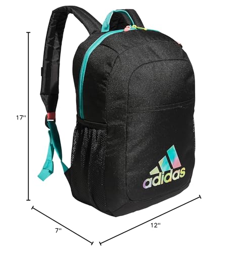 adidas Ready Small Backpack for women and men, durable laptop bag for work - color: Black/Semi Mint Rush Green/Acid Red