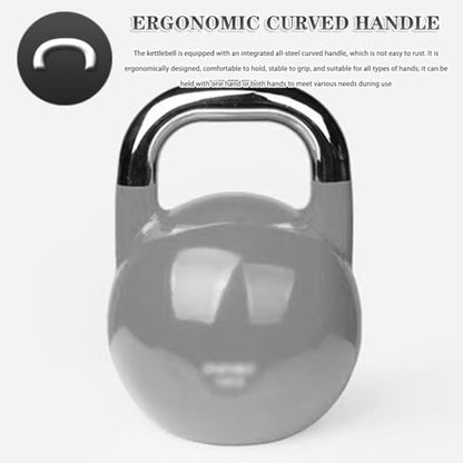 Kettlebell Weights Fitness Steel Competitive Kettle Bells, Muscle Training Dumbbells for Men and Women, Flat Bottom, Gym Exercise Equipment(18kg)