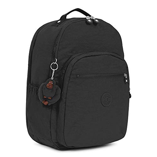 Kipling womens Seoul Go XL Backpack, Padded, Adustable Backpack Straps, Zip Closure, black tonal, One Size - color: Black Tonal, size: 13.5''L x 17.75''H x 9''D