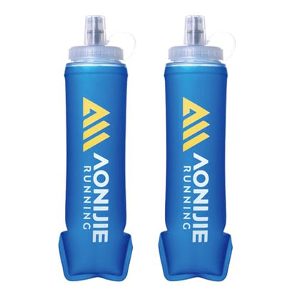 TRIWONDER Collapsible Flask Soft Folding Water Bottles - Large Mouth for Easy Filling - BPA-Free Hydration Bottle Ideal for Running Hiking Cycling Climbing (02# 500ml - Pack of 2) - color: 500ml/16.9oz - Wide Mouth Cap - Pack of 2