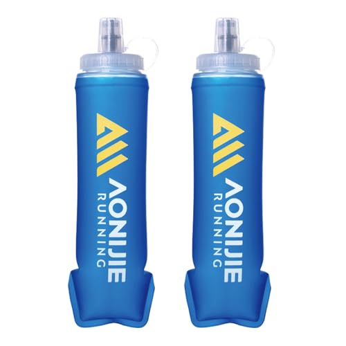 TRIWONDER Collapsible Flask Soft Folding Water Bottles - Large Mouth for Easy Filling - BPA-Free Hydration Bottle Ideal for Running Hiking Cycling Climbing (02# 500ml - Pack of 2) - color: 500ml/16.9oz - Wide Mouth Cap - Pack of 2