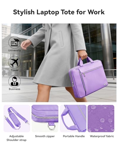 Laptop Case Bag Women Men Computer Sleeve Compatible with MacBook/Dell/HP/Acer/ASUS/LG, Waterproof Shoulder Carrying Briefcase, Purple, 17-17.3 Inch - color: Purple, size: 17.3 inch