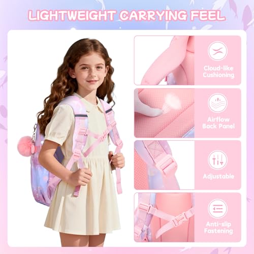 Girls Backpack,School Bag for Kids,Primary,Elementary,teen ages 6-15 Girls Bookbag,Students Kawaii Backpack Pink dolphin - color: Pink Dolphin