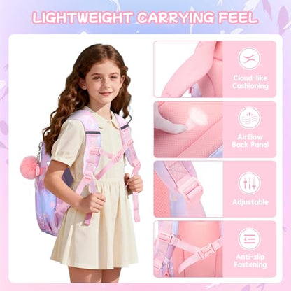 Girls Backpack,School Bag for Kids,Primary,Elementary,teen ages 6-15 Girls Bookbag,Students Kawaii Backpack Pink dolphin - color: Pink Dolphin