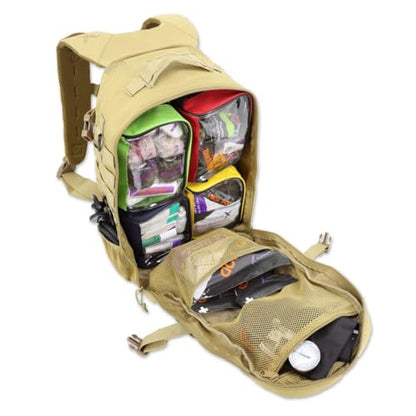 Lightning X Stocked Modular Trauma & Bleeding First Aid Responder Medical Backpack + Kit - TAN - color: Tan