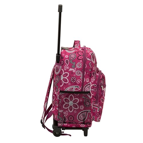 Rockland Double Handle 17" Rolling Backpack, Bandana - color: Bandana, size: One Size