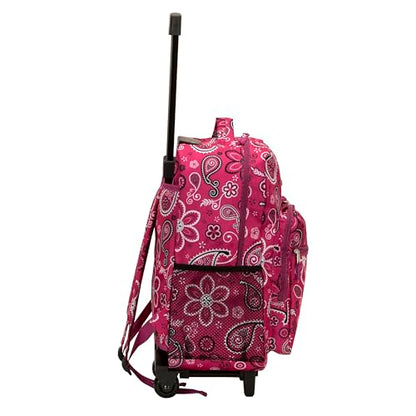 Rockland Double Handle 17" Rolling Backpack, Bandana - color: Bandana, size: One Size