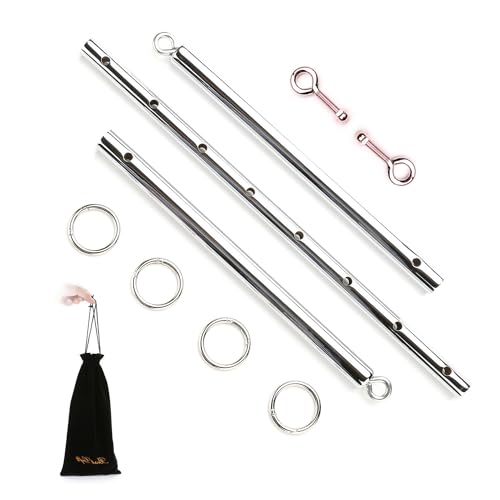 2026 Upgraded Heavy Duty Expandable Spreader Bar – Adjustable PU Straps for Pilates, Yoga - style: Silver+BlackLZ